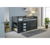 Cozy Mid Sleeper - 3'0 Ladder on Left - Charcoal Grey