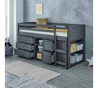 Cozy Mid Sleeper - 3'0 Ladder on Right - Charcoal Grey