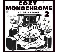 Cozy Monochrome 2: Coloring Book - Hygge Scenes for Relaxation and Fun - Use Just One Color, One Pen (Black Monochrome) - For Adults & Teens (Black Monochrome Coloring Book)