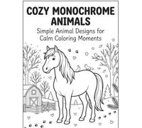 Cozy MonoChrome Animals : Simple Animal Coloring Book Designs for Calm Coloring Moments (cozy monochrome coloring book black and white)