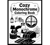 Cozy monochrome coloring book : 50 Cute and Relaxing Monochrome Illustrations for Stress Relief .