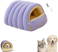 Cozy Monster Cat Bed - 2025 Upgrade Winter Cave With Washable Cushion, Non-slip Base, Safe Indoor Hideaway For Cats & Small Dogs (white, M For Pets Up To 8.8lbs) Purple L for 16.5Ibs cat 11.0lbs dog