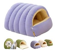 Cozy Monster Cat Bed, 2026 New Winter Warm Cats Sleeping Bag, with Removable Cushion, Machine Washable Warm Kitty Beds for Indoor Cats & Small Dogs (Purple,S)