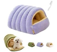 Cozy Monster Cat Bed, 2026 winter warm cat bed with a removable,washable cover and non-slip base, is a deep sleeping nest for indoor cats, kittens, and small dogs (Purple,Medium)