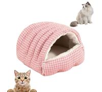 Cozy Monster Cat Bed, Cat Beds for Indoor Cats, Cat Cave Bed, Pet Tent with Removable Cushion, Warm Cave Nest, Sleeping Bed, Puppy House, Small Dogs, Washable Padding, Indoor Kittens (Red, L)