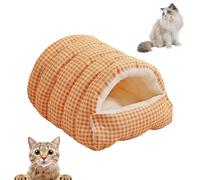 Cozy Monster Cat Bed, Cat Beds for Indoor Cats, Cat Cave Bed, Pet Tent with Removable Cushion, Warm Cave Nest, Sleeping Bed, Puppy House, Small Dogs, Washable Padding, Indoor Kittens (Orange, L)