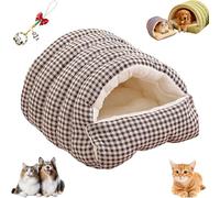 Cozy Monster Cat Bed, Cat Beds for Indoor Cats, Pet Indoor Cave for Cats, Cute Soft Warm Calming Plush Kitten Dog Pet Cave Nest, Warm Caves Nest Sleeping Bed Puppy House for Small Pets (Black,L)