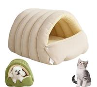 Cozy Monster Cat Bed, Cat Beds for Indoor, Soft and Warm Cats House Bed, Cats Cave Tent with Removable Cushion, Cozy Warming Anti-Slip Fluffy Pet Bag (Beige,Medium)