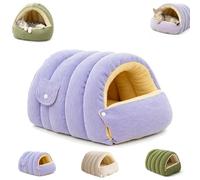 Cozy Monster Cat Bed, Cat Cave Tent With Removable Cushion, 360° Nesting Design, Warm Nest Sleeping, Snuggle Season Just Got Fluffier, For Cats Small Dogs (Light purple,Large)