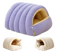 Cozy Monster Cat Bed, Cat Cave Tent with Removable Cushion, Indoor Cats Bed, Removable Washable Cover & Anti-Slip Base, Warm Nest Sleeping Beds Puppy House for Cats Small Dogs (Purple,Small)