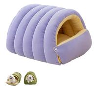 Cozy Monster Cat Bed Cave, Soft Plush Enclosed Cozy Cat Bed with Removable & Washable Cushion, Warm Hideaway Pet Cave Bed for Indoor Cats and Small Dogs (Purple-M)
