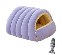 Cozy Monster Cat Bed, Cave Style Pet Bed with Removable Cushion & Non-Slip Bottom, Warm, Soft, Washable Cat Beds for Indoor Cats & Small Dogs (Light purple,Small)