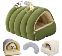 Cozy Monster Cat Bed, Cozy Monster Pet Bed with Removable & Washable Cushioned, Cats House Tent Bed, Indoor Warm Dog House Soft Pet Bed Tent House Dog Kennel Cat Bed (Green, M)