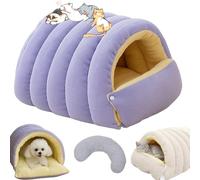 Cozy Monster Cat Bed, Cozy Monster Pet Bed with Removable & Washable Cushioned, Cats House Tent Bed, Indoor Warm Dog House Soft Pet Bed Tent House Dog Kennel Cat Bed (Purple, M)