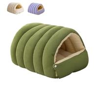 Cozy Monster Cat Bed,Indoor Cat Bed Cave Style Cozy Hideaway with Removable Washable Cover Anti Slip Base,Cozy Warming Anti-Slip Fluffy Pet Sleeping Bag (Green, L)