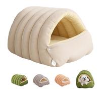 Cozy Monster Cat Bed, Indoor Removable Pet Cave, Indoor Cats with Removable Cushion, for Kittens and Small Dogs (Beige, L)