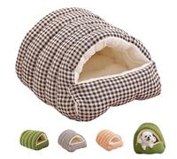 Cozy Monster Cat Bed, Indoor Removable Pet Cave, Indoor Cats with Removable Cushion, for Kittens and Small Dogs (Coffee Check, M)
