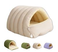 Cozy Monster Cat Bed, Monster Cat Bed Tent With Removable Cushion,360° Nesting Design, for Cats Small Dogs (Beige,L)