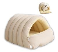 Cozy Monster Cat Bed, Monster Cat Bed Tent With Removable Cushion, Winter Washable Fluffy Warm Cats House, Cave Style Cozy Hideaway, For Cats And Small Dogs (Beige,S)