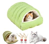 Cozy Monster Cat Bed, Pet Cave Beds for Indoor Cats, Soft Plush Cat Tent with Removable Washable Cushion, Warm Cave Nest Pad Bags for Pets for Kittens and Small Dogs (D,L)