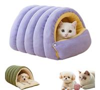 Cozy Monster Cat Bed, Pet Cave for Indoor Cats, Soft and Warm Cats House Tent Bed,Removable Washable Dual-Purpose Pet Nest,Winter Warm Cat Bed for Indoor Cats,Kittens and Small Dogs (Purple, L)