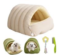 Cozy Monster Cat Bed, Pet Cave for Indoor Cats, Soft Plush Winter Closed-off Cave House, Pet Sleeping Removable Washable Pad Bags for Pets for Kittens and Small Dogs (B, L)