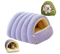 Cozy Monster Cat Bed, Pet Cozy Cave, Removable and Washable Dual-Purpose Cat and Small Dog Nests, Cozy Warming Anti-Slip Fluffy Pet Bad (Purple,L)
