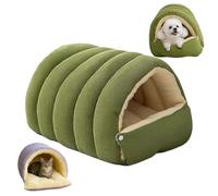 Cozy Monster Cat Bed, Pet Cozy Cave, Removable and Washable Dual-Purpose Cat and Small Dog Nests, Cozy Warming Anti-Slip Fluffy Pet Bad (Green,L)
