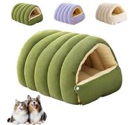 Cozy Monster Cat Bed, Pet Indoor Cave for Cats, Cats Cave Tent with Removable Cushion, Warm Cat Bed for Winter, Snuggle Season Just Got Fluffier for Pets (Green,S)