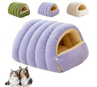 Cozy Monster Cat Bed, Pet Indoor Cave for Cats, Cats Cave Tent with Removable Cushion, Warm Cat Bed for Winter, Snuggle Season Just Got Fluffier for Pets (Purple,M)