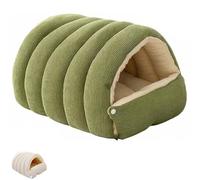 Cozy Monster Cat Bed,Plush Cave Tent with Removable Washable Cushion, Warm Fleece Indoor Cat & Small Dog House with Anti-Slip Base (Green, M)
