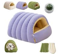 Cozy Monster Cat Bed, Removable and Washable Dual-Purpose Cat and Small Dog Nests, Soft And Warm Cats House Tent Bed, for Cats, Kittens & Small Dogs (Purple,L)