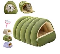 Cozy Monster Cat Bed,Soft and Warm Cats House Tent Bed,Comfortable Plush Pet Cave Beds,Non-Slip Cat Bed Removable Washable for Cats and Small Dogs (Green, M)