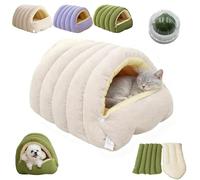 Cozy Monster Cat Bed, Soft and Warm Cats House Tent Bed, Dual-Purpose Cat and Dog Nests, cat Cave Tent with Removable Cushion, for Cats & Small Dogs (Beige,M)