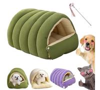 Cozy Monster Cat Bed, Soft and Warm Cats House Tent Bed with Removable and Washable Cushioned, Pet Cave for Indoor Cats, Dual-Purpose Pet Nests for Cats and Small Dog (Green, L)