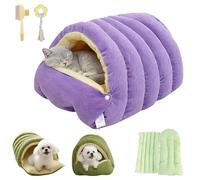 Cozy Monster Cat Bed, Soft and Warm Pet Cave for Indoor Cats, Removable and Washable Winter Closed-Off Cat Bed, Dual-Purpose Small Dog Nests, for Cats, Kittens and Small Dogs (Purple,L)