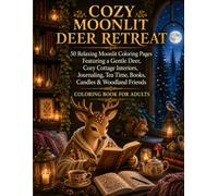 Cozy Moonlit Deer Retreat: A Cozy Woodland Coloring Book for Adults Featuring 50 Relaxing Moonlit Scenes