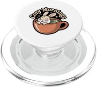 Cozy Mornings Cute Bunny Coffee Cup Animal Lover PopSockets PopGrip for MagSafe