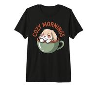 Cozy Mornings Cute Bunny Cup Rabbit Animal Coffee Premium T-Shirt