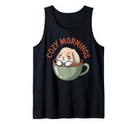 Cozy Mornings Cute Bunny Cup Rabbit Animal Coffee Tank Top