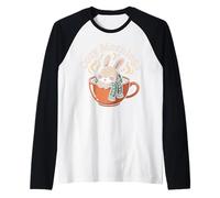 Cozy Mornings Cute Kawaii Bunny Rabbit Tea Cup Animal Raglan Baseball Tee