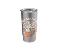 Cozy Mornings Cute Kawaii Bunny Rabbit Tea Cup Animal Stainless Steel Insulated Tumbler