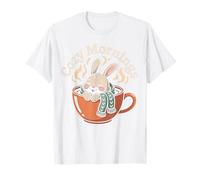 Cozy Mornings Cute Kawaii Bunny Rabbit Tea Cup Animal T-Shirt