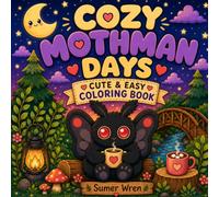 Cozy Mothman Days: A Cute and Easy Coloring Book (Cozy Mothman Coloring Book) (Cozy Cryptids Coloring Books)