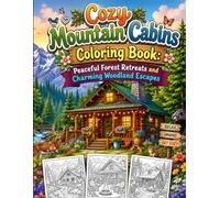 Cozy Mountain Cabins Coloring Book: Peaceful Forest Retreats and Charming Woodland Escapes