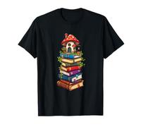 Cozy Mushroom House On Magical Book Stack T-Shirt