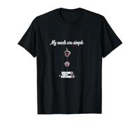 Cozy My Needs are Simple Books Caffeine and Dogs Lovers Value Graphic T-Shirt, Men, Black, L
