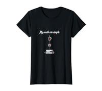 Cozy My Needs are Simple Books Caffeine and Dogs Lovers Value Graphic T-Shirt, Women, Black, S