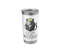 Cozy Mysteries Funny Sleuth Cat Whodunit Book Lover Stainless Steel Insulated Tumbler