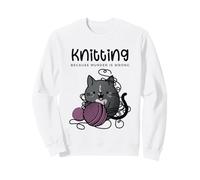 Cozy Mystery Crafting Cat Knitting Because Murder is Wrong Sweatshirt